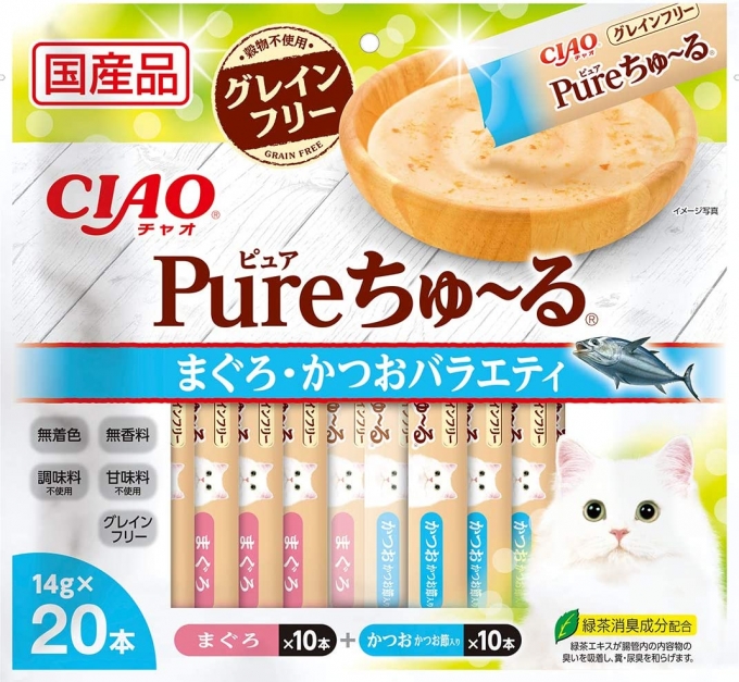 Chao (CIAO) แมวอาหารว่าง Pure Churu Tuna / Katsuo Variety 14g × 20