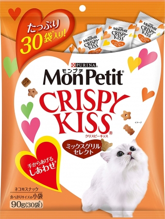 Mon Petit Crispy Kiss Mix Grill Select For Cats 90g (3g x 30 bags)